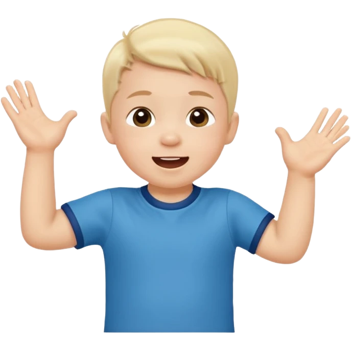 A toddler with a tiny jersey shirt, clapping with adorable enthusiasm jumping emoji