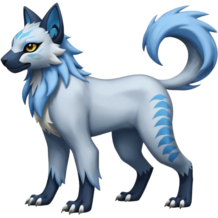 Manectric-Absol-Luxray-Bobcat-Fakémon-fusion-animal-creature, full body  emoji