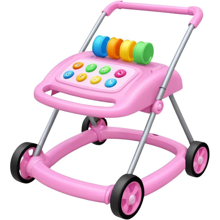 pink baby walker with toys on it emoji