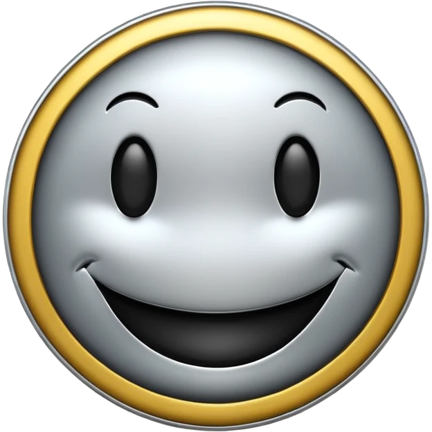 Silver coin smiley face emoji
