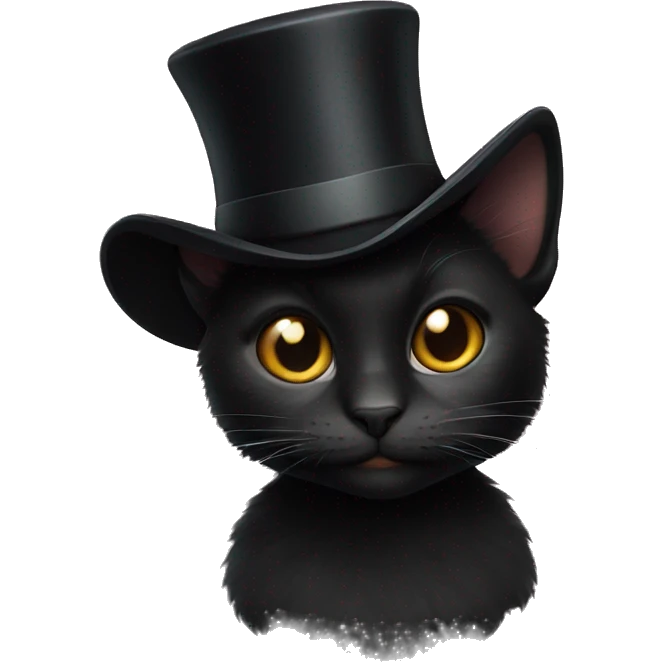 a black cat wearing a top hat emoji