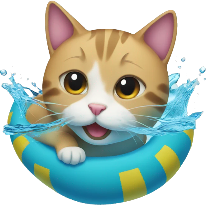 swimming cat emoji