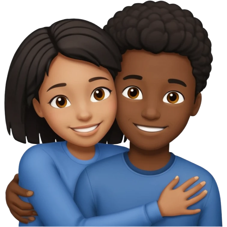 Fille noir embrassement un garçon noirs emoji