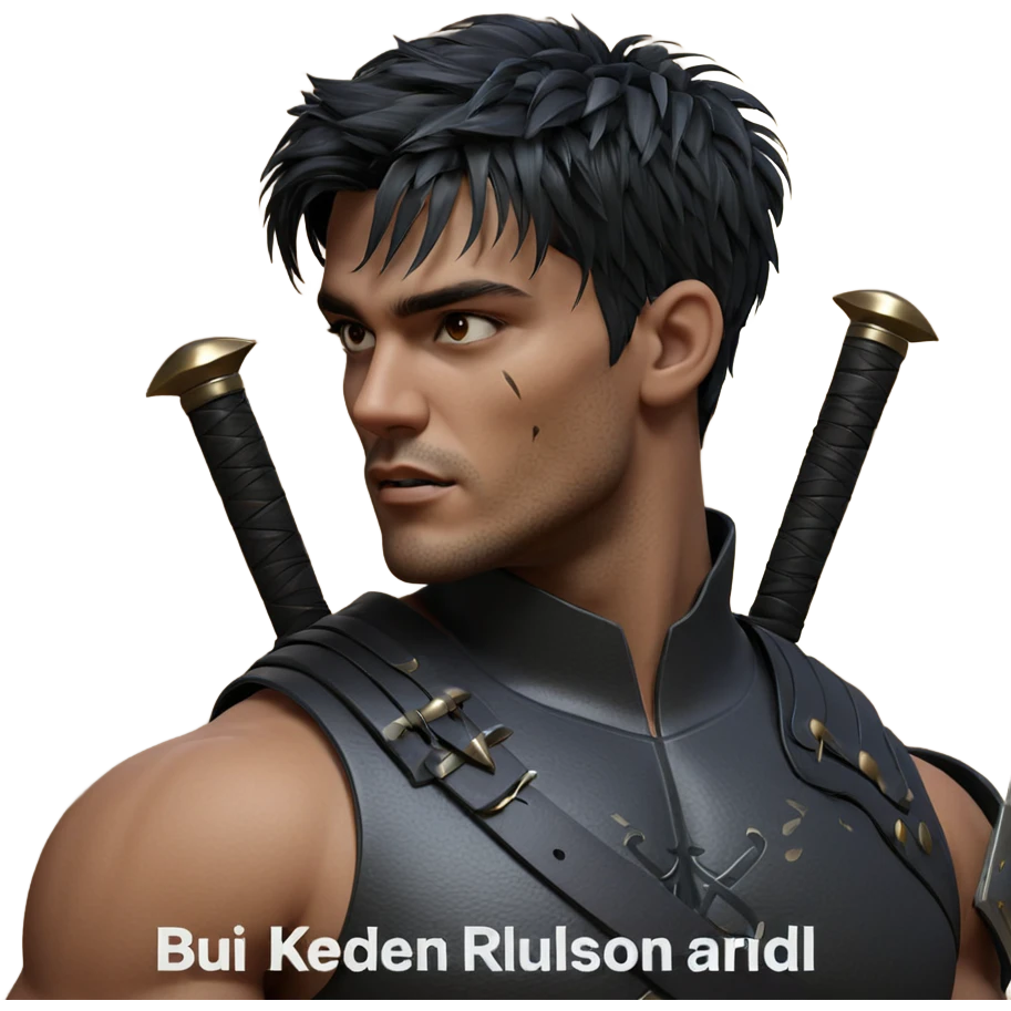 warrior with sword and scars emoji
