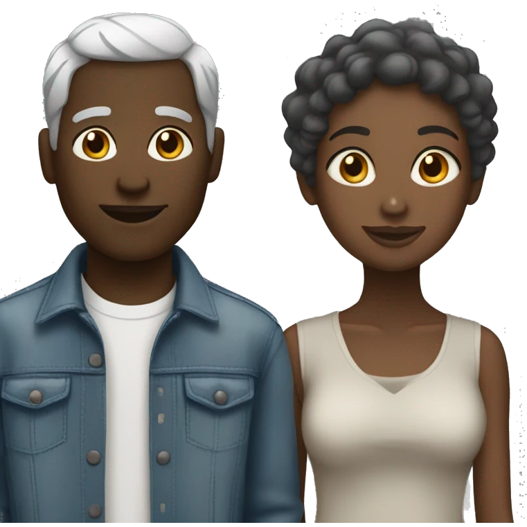 Black Girlfriend - White boy friend,  both with gray Hair emoji