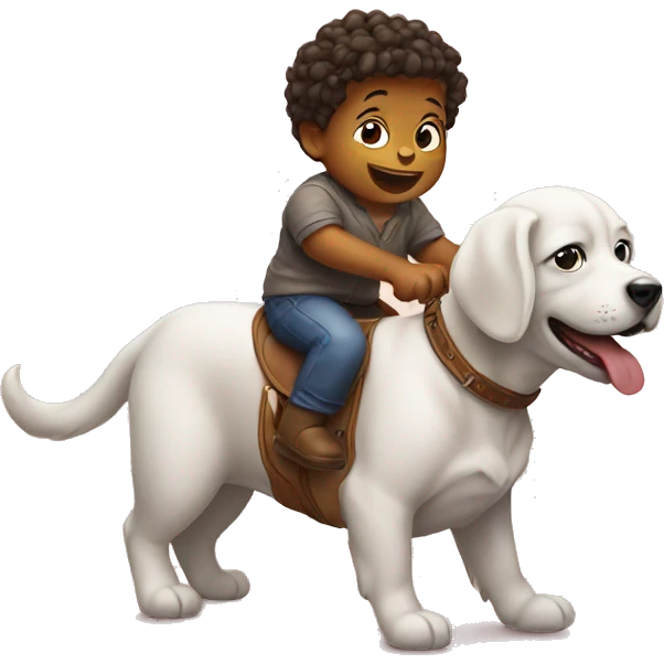 Baby riding a dog emoji