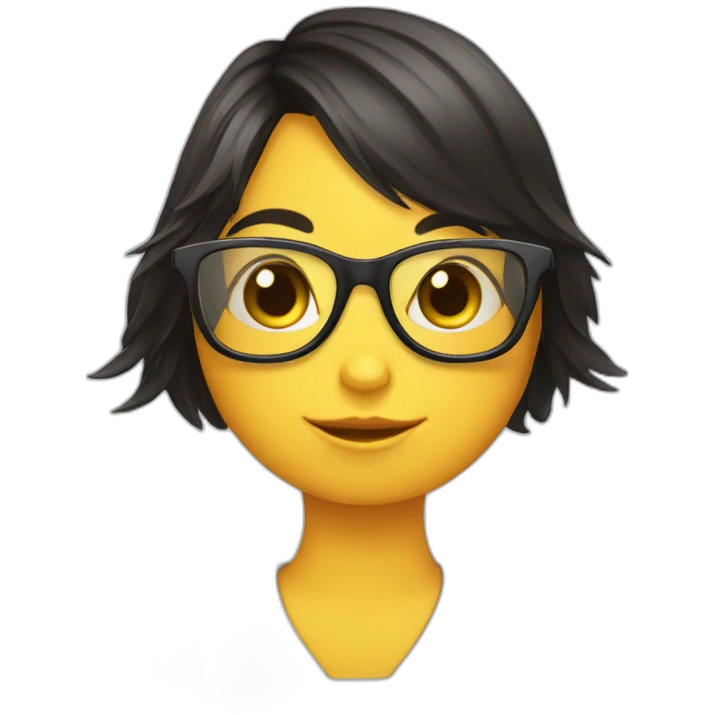 cute female duck wearing glasses with dark hair emoji