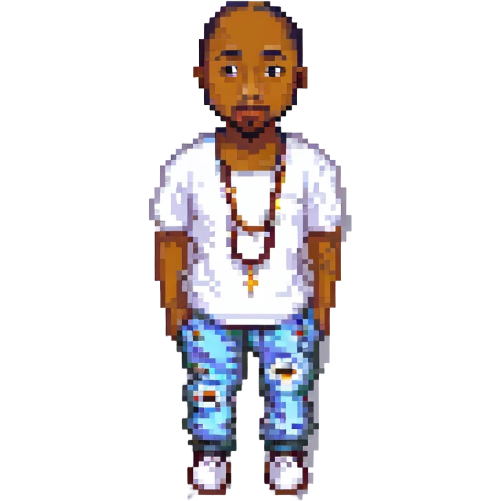 2Pac в полный рост, no background emoji