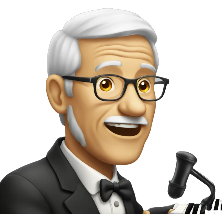 Old man playing piano  emoji