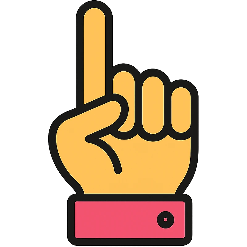 hand with index finger pointing colored icon emoji