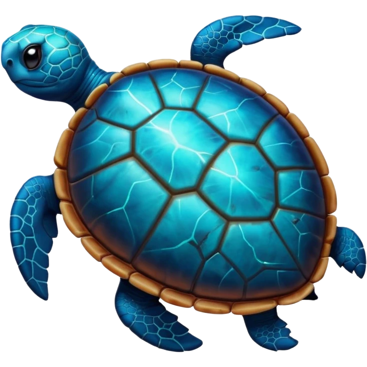 Quasar Turtle emoji – full body, large turtle with a smooth glowing shell shaped like a cosmic quasar, simple light effect in the center of the shell, no patterns, no aura, slight side angle, no background
 emoji