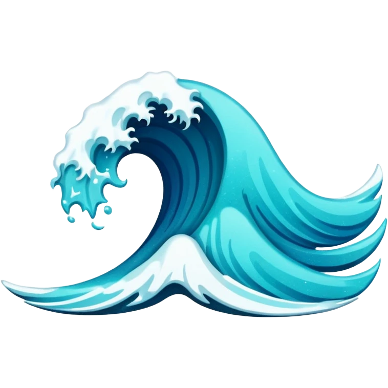 glitter blue wave emoji