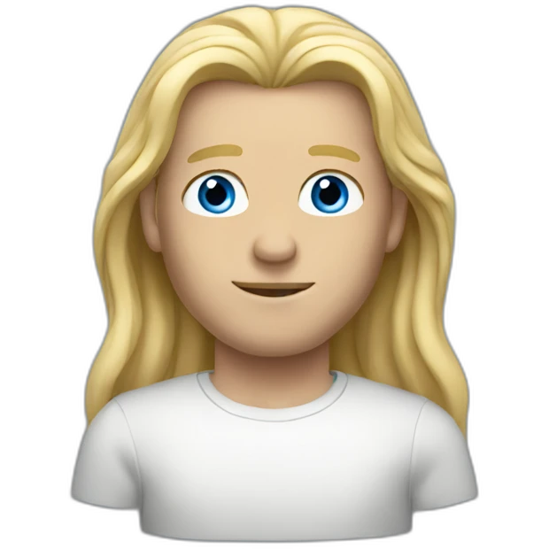 Man with long blonde hair blue eyes emoji