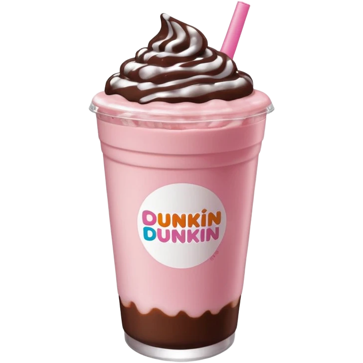 Light pink Dunkin refresher with chocolate cold foam  emoji