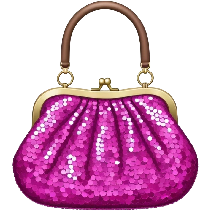 Hot pink sparkly sequin purse  emoji