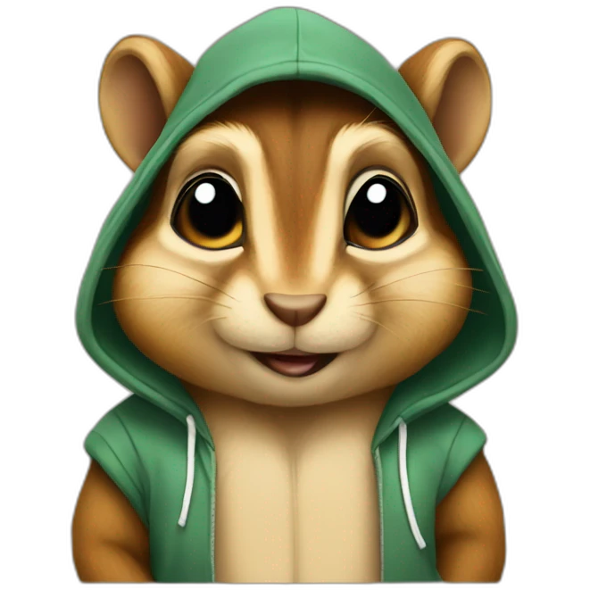 Chipmunk wearing a hoodie emoji