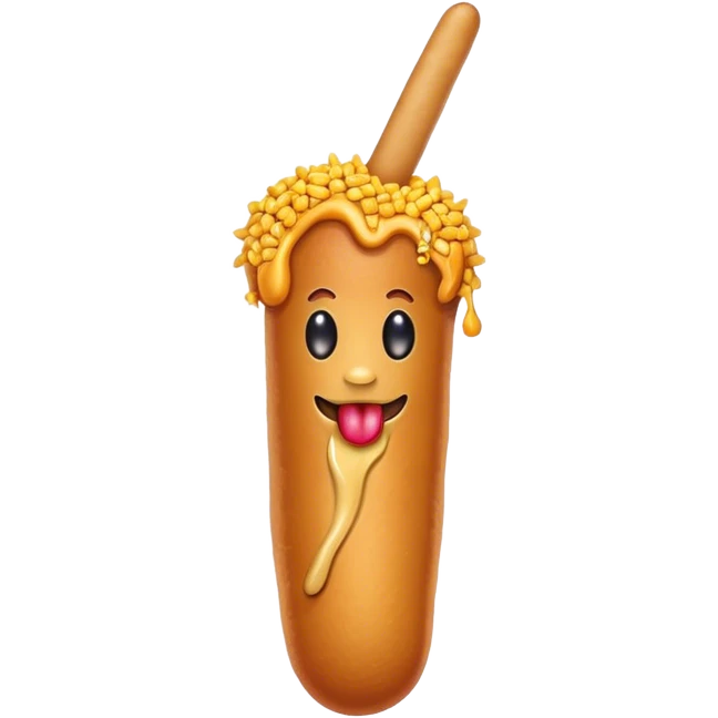 Corn dog with devil horns  emoji