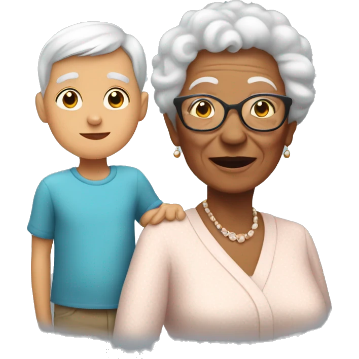 Grandma with her grandson emoji