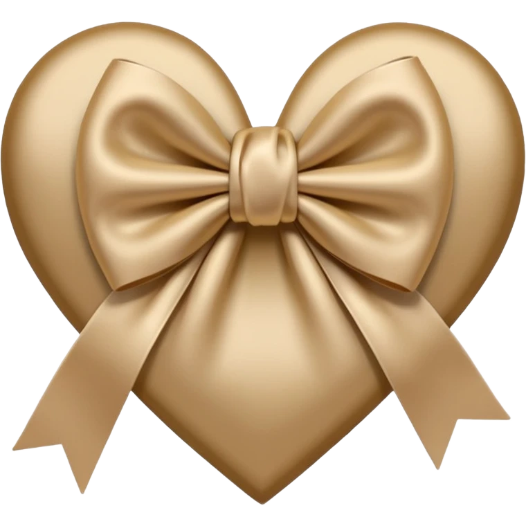 beige heart with beige satin bow emoji