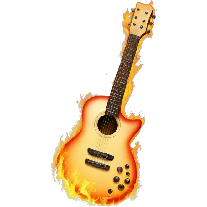 Guitar on fire emoji