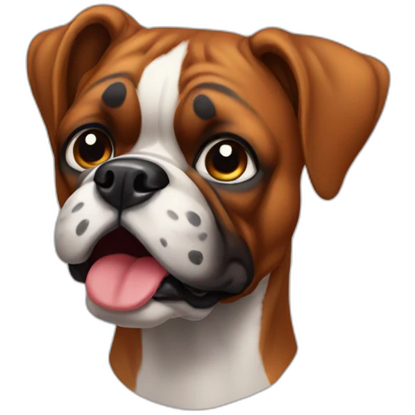 Boxer dog clown face emoji