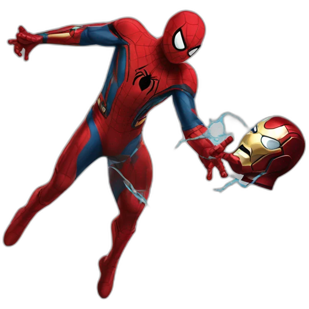 Spider-Man kicking Iron Man emoji