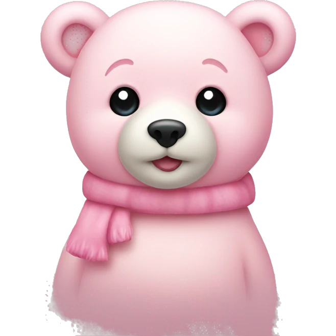  cute light pink Christmas bear emoji
