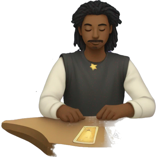Tarot card with stars emoji