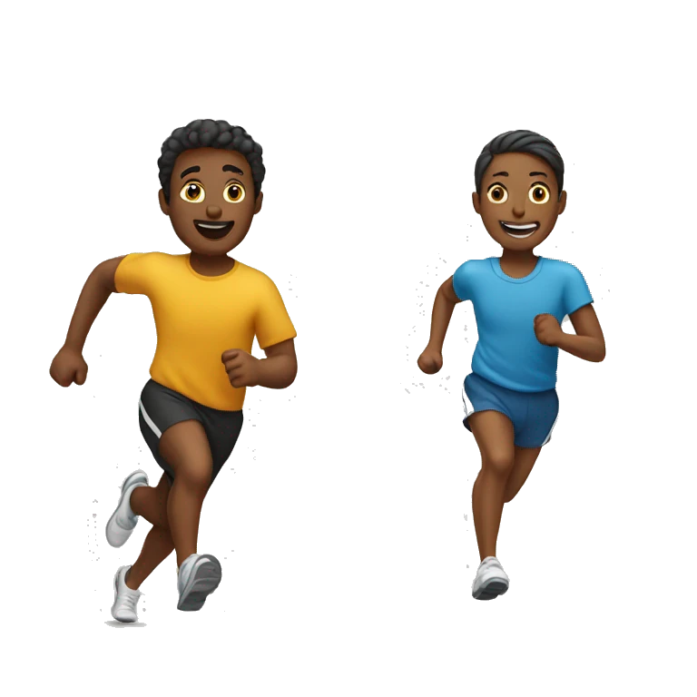two people running together emoji