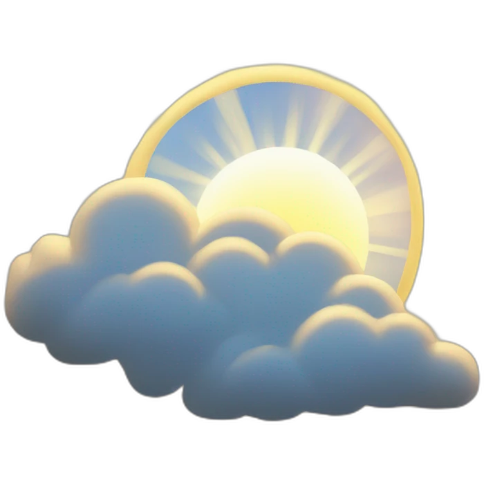 sun light coming from behind clouds in the top right corner emoji