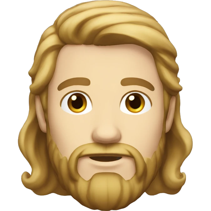 demandy caucasian with a small beard and long wavy hair emoji