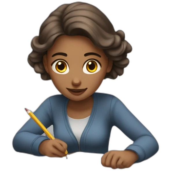 White girl studing wring on a paper 📝 emoji