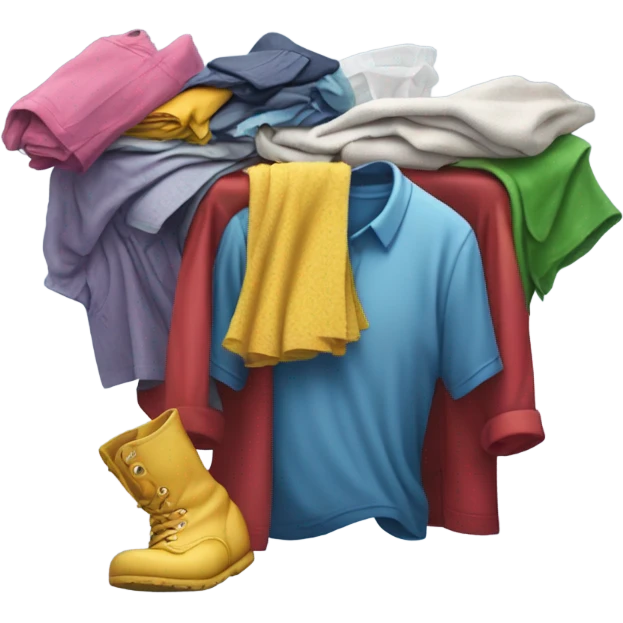hand dropping shirt into pile of clothes emoji
