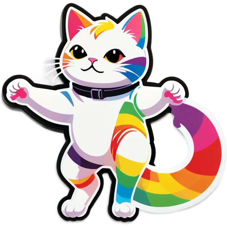 A cat pooping rainbow six foot long emoji