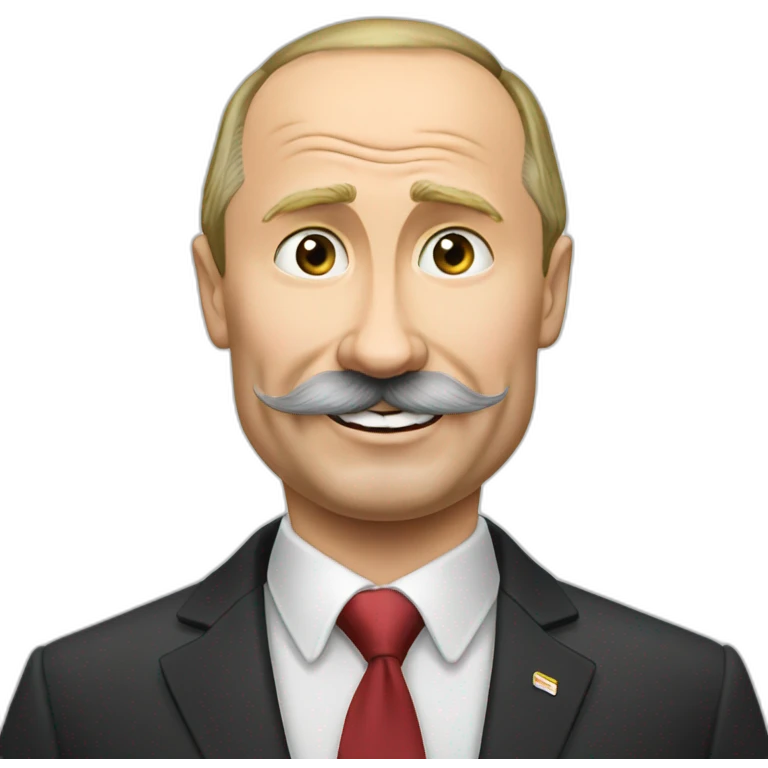 Vladimir Putin with toothbrush mustache emoji