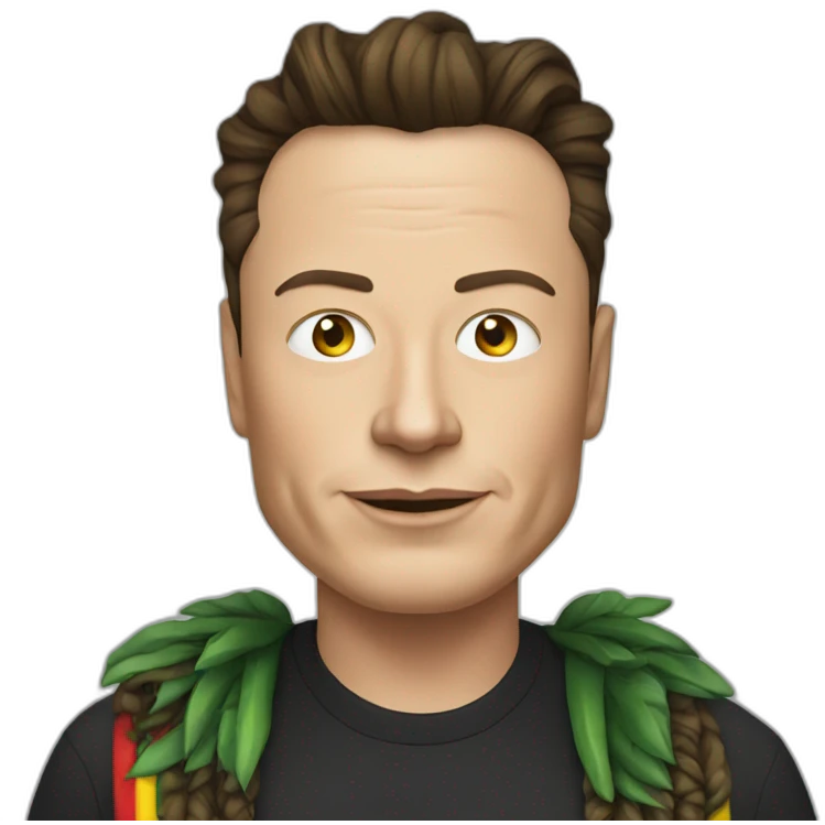 elon musk with rasta cut emoji