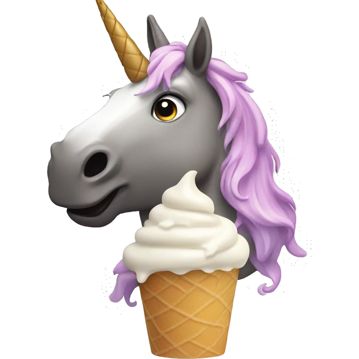 unicorn eating ice cream emoji