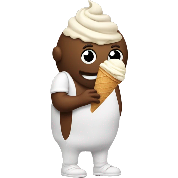 Walking poop eating ice cream  emoji