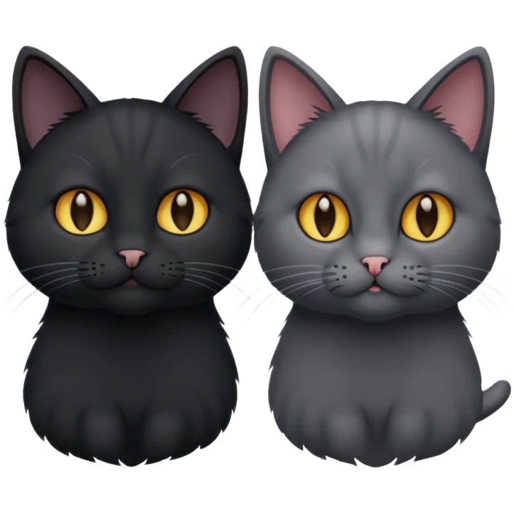 You can make an emoji of two cats looking at each other, one black and the other gray. emoji