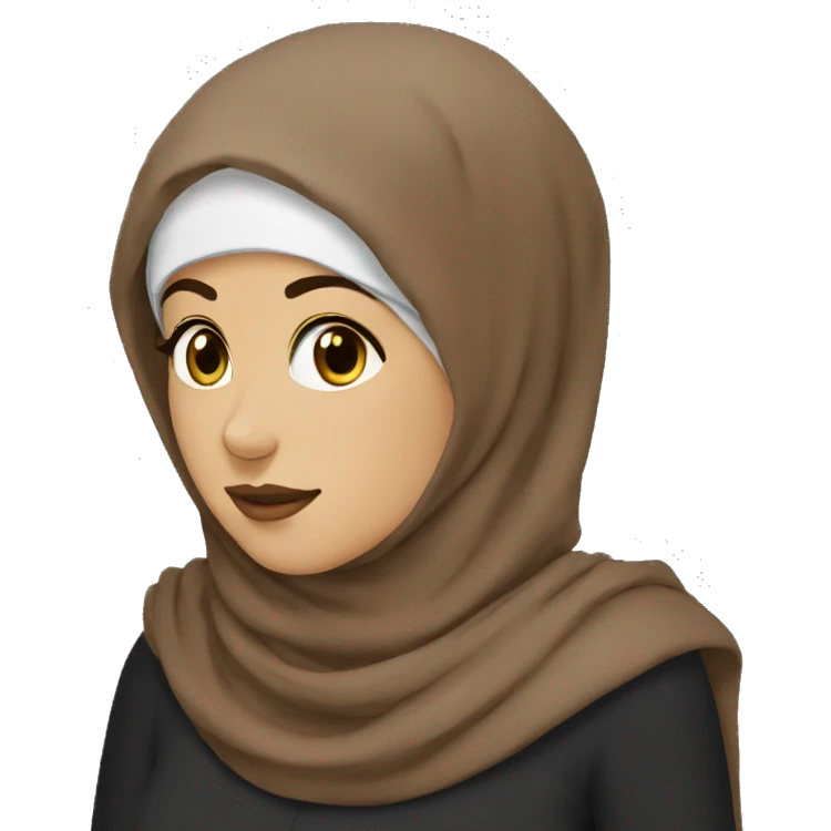 musulmane noir hijab marron emoji