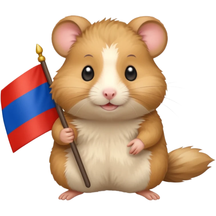 a hamster holding a Russian flag emoji emoji