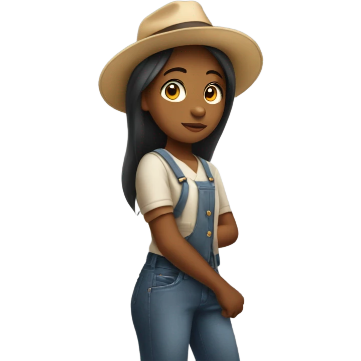 Girl with hat on arm emoji