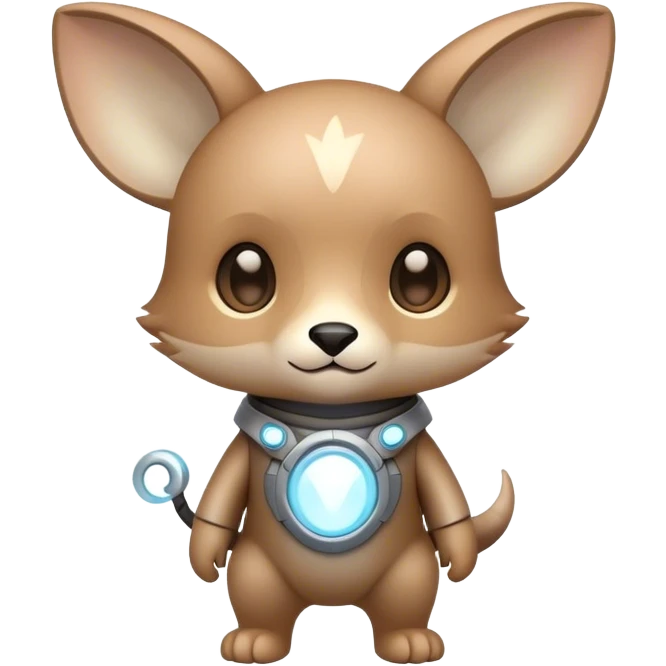 cute kawaii cool edgy futuristic ethereal  Digimon-Fakemon-animal full body emoji