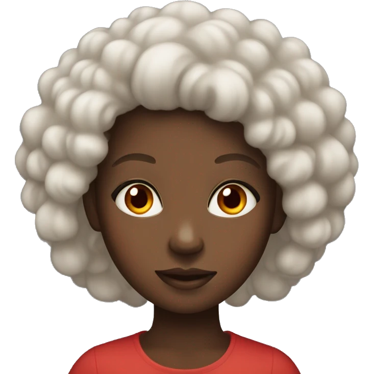 Black girl with red eyes and puffy hair emoji