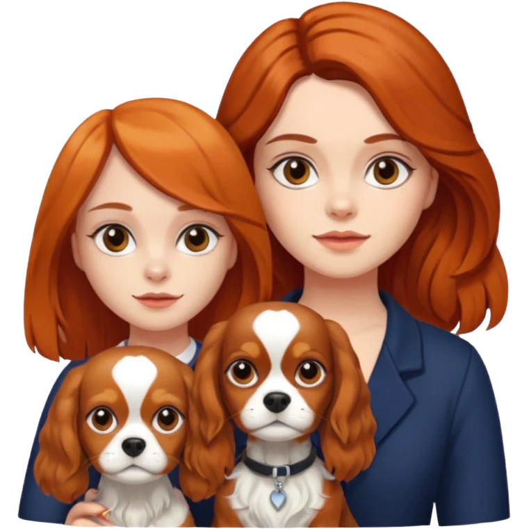 Girl with cavalier king charles spaniel emoji