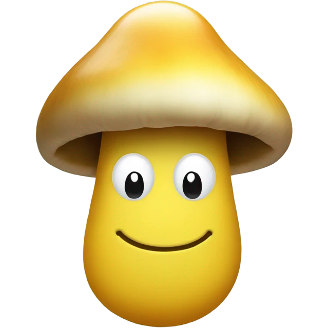 smiley emoji with a yellow mushroom hanging off the bottom of it emoji