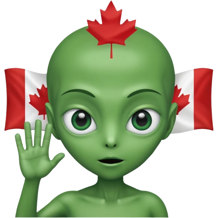 Aliens aluting Canadian flag emoji