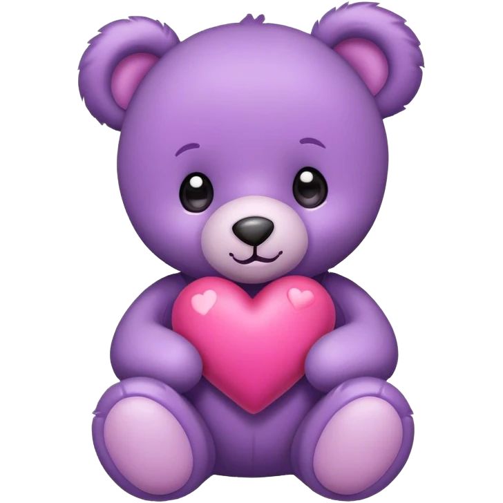 baby purple cute teddy bear sending hearts and love emoji