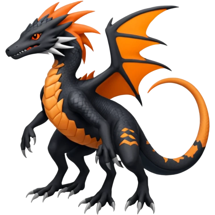 Sergal-Silvally-Lizardris-Salandit-Nargacuga-fusion-hybrid-animal-creature, full body  emoji