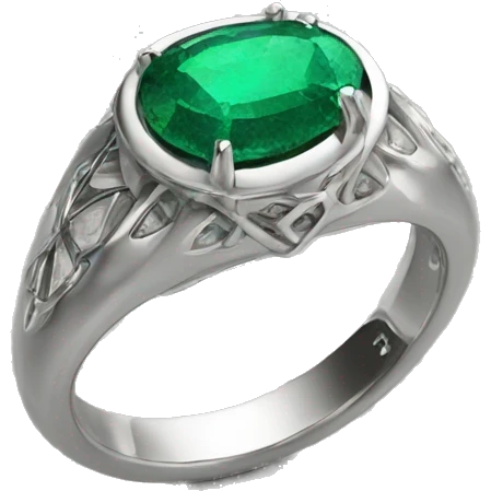 Oval cut emerald ring silver emoji